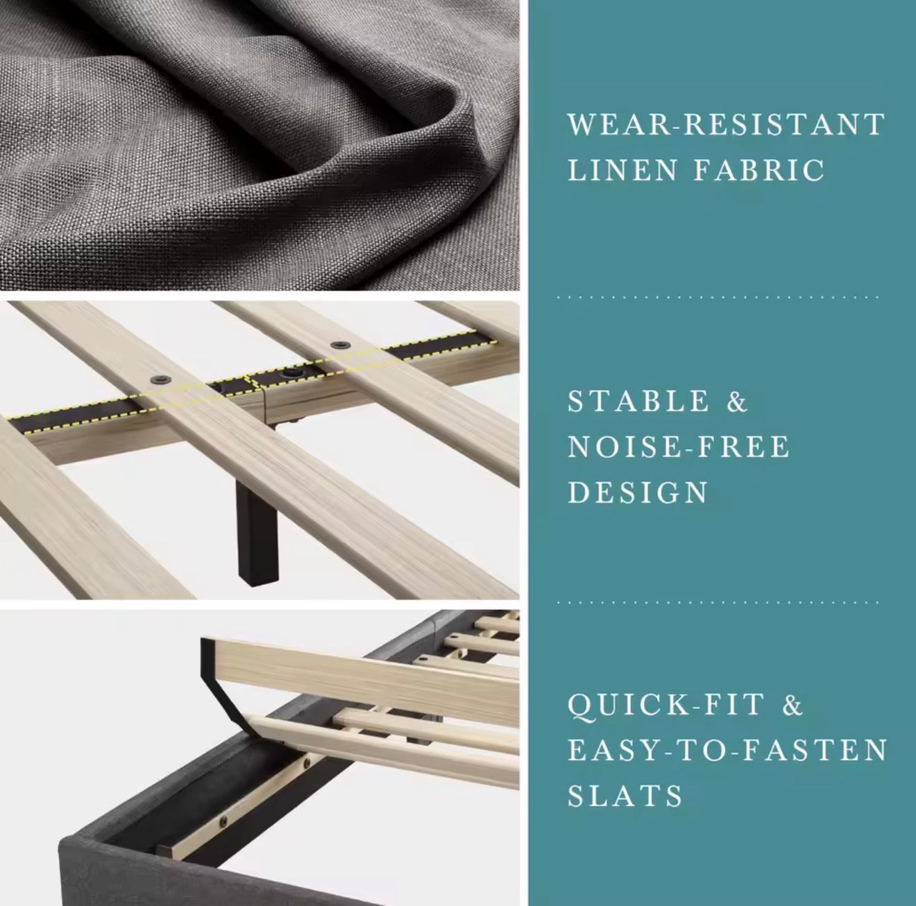 HOOMIC Upholstered Bed Frame